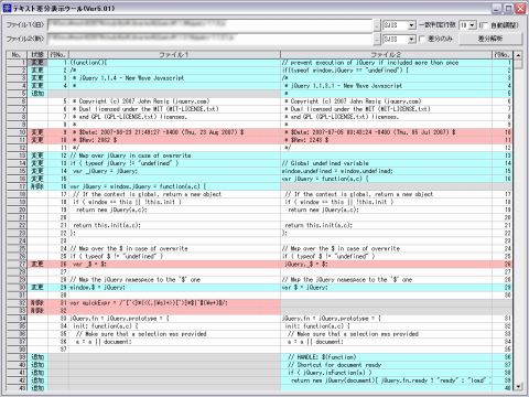 便利ツール テキストファイルの差分表示 Textdiffdsp Ceoブログ